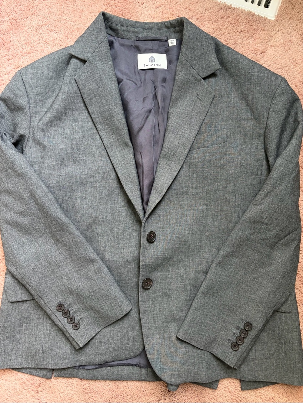 Babaton Women’s Heather Gray Two-Button Blazer